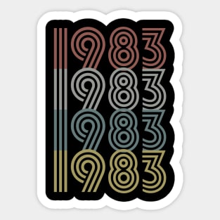 1983 Birth Year Retro Style Sticker